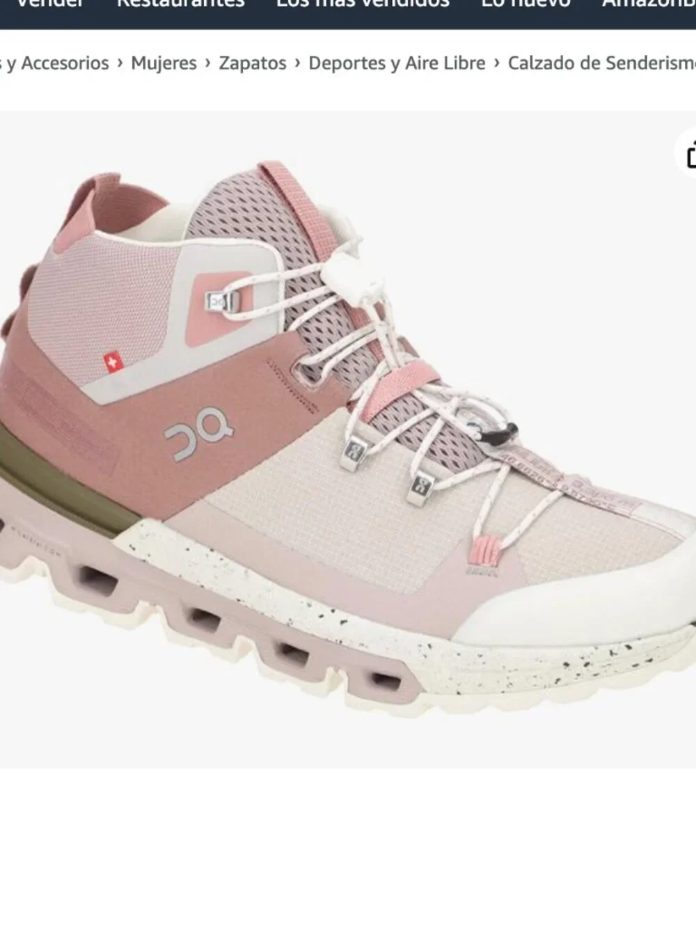 On Cloudtrax Rose/Ivory hiking sneakers